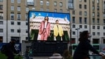 A screen displays a broadcast of the Fall/Winter 2021 Men's fashion collections by the Italian Chamber of Italian Fashion (Camera Nazionale della Moda Italiana ) on January 15, 2021 in downtown Milan, on the opening day of a four-day so-called "phygital fashion week", a mix of digital and physical shows, during the COVID-19 pandemic caused by the novel coronavirus..(AFP) A screen displays a broadcast of the Fall/Winter 2021 Men's fashion collections by the Italian Chamber of Italian Fashion (Camera Nazionale della Moda Italiana ) on January 15, 2021 in downtown Milan, on the opening day of a four-day so-called "phygital fashion week", a mix of digital and physical shows, during the COVID-19 pandemic caused by the novel coronavirus..(AFP)