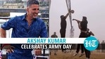 Army Day: Akshay Kumar flags off marathon, plays volleyball with soldiers Army Day: Akshay Kumar flags off marathon, plays volleyball with soldiers