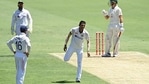 Navdeep Saini injures himself while bowling. (Getty Images) Navdeep Saini injures himself while bowling. (Getty Images)