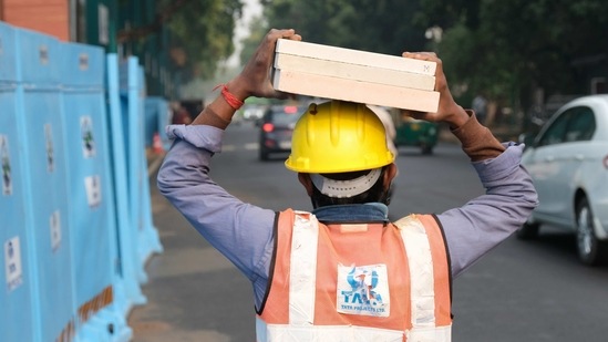 The new building is being constructed by Tata Projects Ltd. The project is estimated to cost <span class='webrupee'>₹</span>971 crore.(Bloomberg) The new building is being constructed by Tata Projects Ltd. The project is estimated to cost <span class='webrupee'>₹</span>971 crore.(Bloomberg)