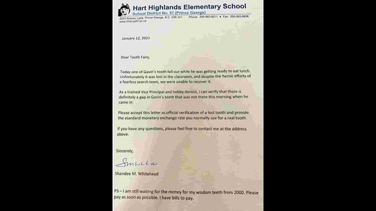 The image shows the letter shared by the vice principal.(Twitter/@shandeemay1) The image shows the letter shared by the vice principal.(Twitter/@shandeemay1)