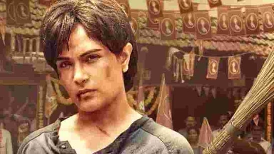 Richa Chadha on the poster of Madam Chief Minister. Richa Chadha on the poster of Madam Chief Minister.