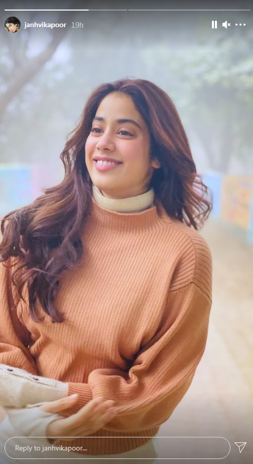 Janhvi Kapoor aces the layering game (Instagram story/janhvikapoor)