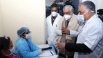 The hospital saw 31 health care workers receive the shot after signing an informed consent form as mandated by the country’s apex drug regulator that gave the vaccine an approval in “clinical trial mode.”(ANI) The hospital saw 31 health care workers receive the shot after signing an informed consent form as mandated by the country’s apex drug regulator that gave the vaccine an approval in “clinical trial mode.”(ANI)