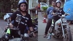 Richa Chadha learning to ride a bike for Madam Chief Minister. Richa Chadha learning to ride a bike for Madam Chief Minister.