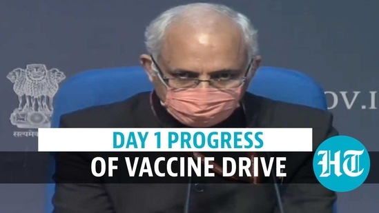 Day 1 progress of vaccination drive Day 1 progress of vaccination drive