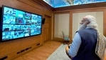 Prime Minister Narendra Modi monitors the Covid-19 vaccination process across the country from his office, in New Delhi.(PTI) Prime Minister Narendra Modi monitors the Covid-19 vaccination process across the country from his office, in New Delhi.(PTI)