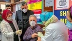 A doctor receives the Covid-19 vaccine at a hospital in Srinagar on Saturday. A doctor receives the Covid-19 vaccine at a hospital in Srinagar on Saturday.