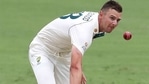 Josh Hazlewood bowls on Day 3. (Getty Images) Josh Hazlewood bowls on Day 3. (Getty Images)