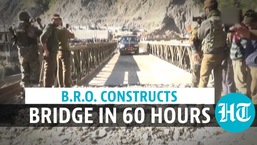 The Border Roads Organisation (BRO) finished the construction of a 110-feet bailey bridge
