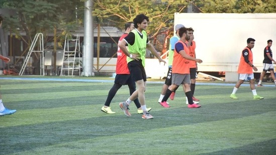 Ibrahim was later spotted playing football on Sunday evening.