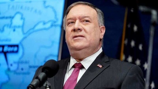 Secretary of State Mike Pompeo speaks at the National Press Club in Washington, DC, US, January 12, 2021. (Reuters)
