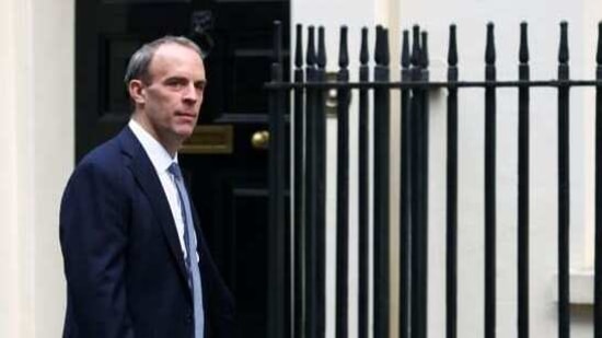 Britain's Foreign Affairs Secretary Dominic Raab arrives at Downing Street, in London. (REUTERS) Britain's Foreign Affairs Secretary Dominic Raab arrives at Downing Street, in London. (REUTERS)