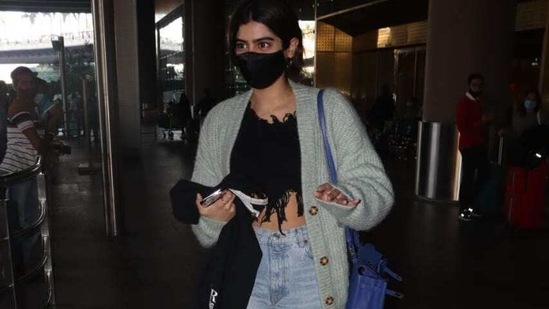 Khushi Kapoor seen at the airport.