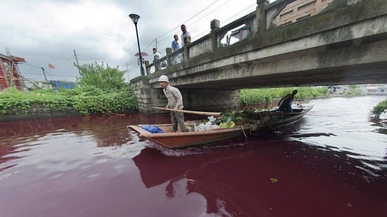 A polluted river in the eastern province of Zhejiang.(AP) A polluted river in the eastern province of Zhejiang.(AP)