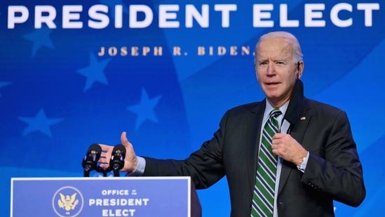 US President-elect Joe Biden at The Queen theater in Wilmington, Delaware. (AP) US President-elect Joe Biden at The Queen theater in Wilmington, Delaware. (AP)