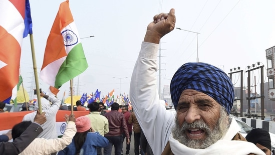 The farm unions representing tens of thousands of farmers, mainly from Punjab and Haryana, have launched a mass agitation on the borders of the national capital.(PTI) The farm unions representing tens of thousands of farmers, mainly from Punjab and Haryana, have launched a mass agitation on the borders of the national capital.(PTI)