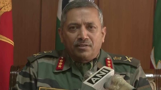 Lieutenant General BS Raju, GOC, Chinar Corps.(ANI Photo)