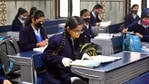 A student wearing a face mask and protective gloves attends a class at Govt Sarvodaya Girls Senior Secondary School in West Vinod Nagar on January 18. After a closure of 10 months due to the Covid-19 pandemic, students of classes 10 and 12 returned to Delhi’s public schools on January 18 for practical lessons, counselling, and doubt-clearing sessions. A student wearing a face mask and protective gloves attends a class at Govt Sarvodaya Girls Senior Secondary School in West Vinod Nagar on January 18. After a closure of 10 months due to the Covid-19 pandemic, students of classes 10 and 12 returned to Delhi’s public schools on January 18 for practical lessons, counselling, and doubt-clearing sessions.