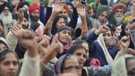 The unions are planning a rally on January 26 comprising tens of thousands of farmers to push for the repeal of the three laws.(PTI)