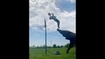The image shows René Casselly performing a stunt with his elephant.(Instagram/@rene_casselly) The image shows René Casselly performing a stunt with his elephant.(Instagram/@rene_casselly)