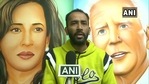 It took 20 days for Jagjot Singh Rubal to complete the portraits painted meticulously on a joint canvas using acrylic colours.(Twitter/@ANI) It took 20 days for Jagjot Singh Rubal to complete the portraits painted meticulously on a joint canvas using acrylic colours.(Twitter/@ANI)