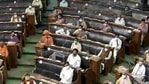 The upcoming budget or the first session of this year will take place after 2020 saw two sessions being cut short and the winter session entirely skipped due to the pandemic.(ANI) The upcoming budget or the first session of this year will take place after 2020 saw two sessions being cut short and the winter session entirely skipped due to the pandemic.(ANI)