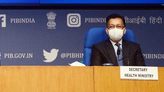 Rajesh Bhushan, secretary, ministry of health and family welfare, addresses a press briefing. (PTI) Rajesh Bhushan, secretary, ministry of health and family welfare, addresses a press briefing. (PTI)