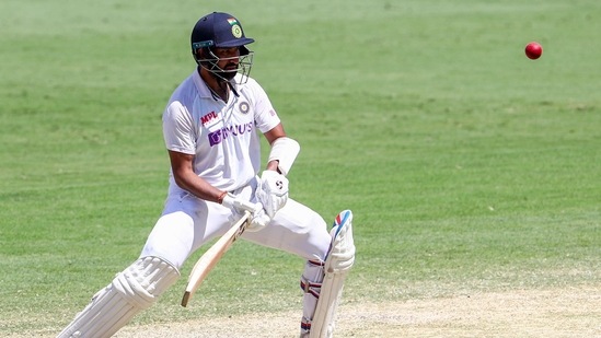 India's Cheteshwar Pujara bats during play on the final day of the fourth cricket test between India and Australia at the Gabba, Brisbane.(AP) India's Cheteshwar Pujara bats during play on the final day of the fourth cricket test between India and Australia at the Gabba, Brisbane.(AP)