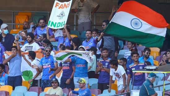 India fans celebrate as Ajinkya Rahane-led Team India beat Australia in the 4th Test in Brisbane by 3 wickets. (AP) India fans celebrate as Ajinkya Rahane-led Team India beat Australia in the 4th Test in Brisbane by 3 wickets. (AP)