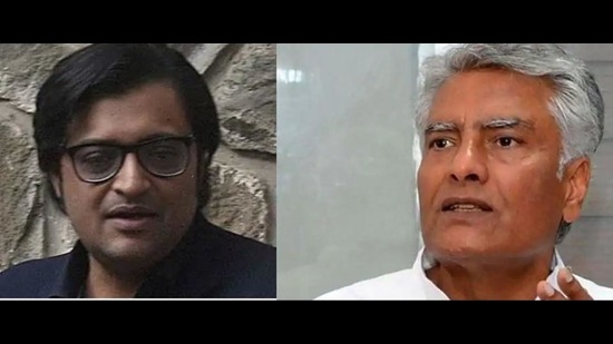 Republic TV editor-in-chief Arnab Goswami and (right) Punjab Congress president Sunil Jakhar. (HT file photo) Republic TV editor-in-chief Arnab Goswami and (right) Punjab Congress president Sunil Jakhar. (HT file photo)