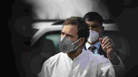 Taking a veiled dig at the Centre for not repealing the three farm laws, Congress leader Rahul Gandhi said in this New Year’s message on Friday his heart was with the farmers(Sanjeev Verma/HT PHOTO) Taking a veiled dig at the Centre for not repealing the three farm laws, Congress leader Rahul Gandhi said in this New Year’s message on Friday his heart was with the farmers(Sanjeev Verma/HT PHOTO)