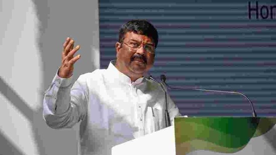 Union Minister for Petroleum and Natural Gas Dharmendra Pradhan.((Sanket Wankhade/HT PHOTO)) Union Minister for Petroleum and Natural Gas Dharmendra Pradhan.((Sanket Wankhade/HT PHOTO))