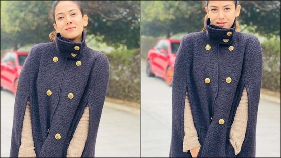 Mira Rajput chic ‘snuggle’ fashion in cape with a high neck is winter style goal(Instagram/mira.kapoor) Mira Rajput chic ‘snuggle’ fashion in cape with a high neck is winter style goal(Instagram/mira.kapoor)