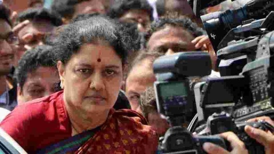VK Sasikala is serving a four-year jail term in a disproportionate assets case.(PTI FILE PHOTO) VK Sasikala is serving a four-year jail term in a disproportionate assets case.(PTI FILE PHOTO)