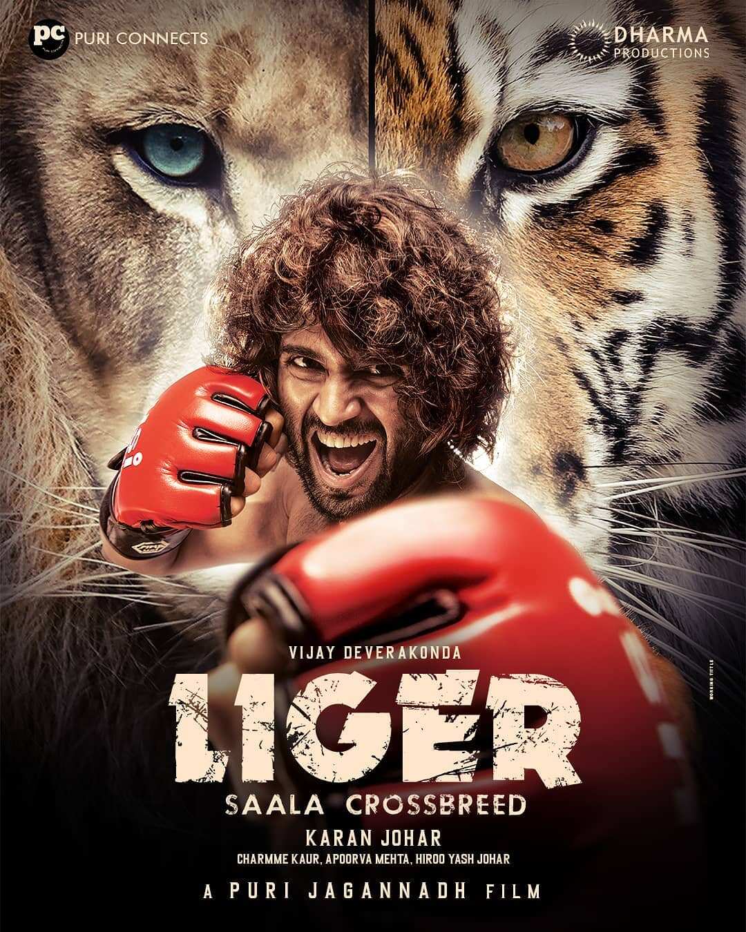 Vijay Deverakonda on the poster of Liger.