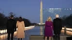 U.S. President-elect Joe Biden, from right, wife Jill Biden, US Vice President-elect Kamala Harris, and husband Douglas Emhoff stand at the Lincoln Memorial Reflecting Pool during a Covid-19 memorial to lives lost on the National Mall in Washington, DC, US.(Bloomberg) U.S. President-elect Joe Biden, from right, wife Jill Biden, US Vice President-elect Kamala Harris, and husband Douglas Emhoff stand at the Lincoln Memorial Reflecting Pool during a Covid-19 memorial to lives lost on the National Mall in Washington, DC, US.(Bloomberg)