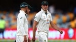 Australia's Pat Cummins (R), Tim Paine (C) and Nathan Lyon walk off the field as rain stop the play during the day four of the fourth cricket Test match between Australia and India at The Gabba in Brisbane on January 18, 2021. (Photo by Patrick HAMILTON / AFP) / --IMAGE RESTRICTED TO EDITORIAL USE - STRICTLY NO COMMERCIAL USE--(AFP) Australia's Pat Cummins (R), Tim Paine (C) and Nathan Lyon walk off the field as rain stop the play during the day four of the fourth cricket Test match between Australia and India at The Gabba in Brisbane on January 18, 2021. (Photo by Patrick HAMILTON / AFP) / --IMAGE RESTRICTED TO EDITORIAL USE - STRICTLY NO COMMERCIAL USE--(AFP)