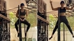 Mandira Bedi has a fun fitness session at home(Instagram/mandirabedi) Mandira Bedi has a fun fitness session at home(Instagram/mandirabedi)