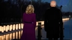 President-elect Joe Biden and his wife Jill Biden look out at lights during a COVID-19 memorial, with lights placed around the Lincoln Memorial Reflecting Pool, Tuesday,(AP Photo ) President-elect Joe Biden and his wife Jill Biden look out at lights during a COVID-19 memorial, with lights placed around the Lincoln Memorial Reflecting Pool, Tuesday,(AP Photo )