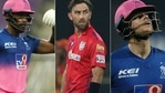 Sanju Samson (Extreme Left) is the new captain of Rajasthan Royals while Glenn Maxwell and Steve Smith have been released. (IPL) Sanju Samson (Extreme Left) is the new captain of Rajasthan Royals while Glenn Maxwell and Steve Smith have been released. (IPL)