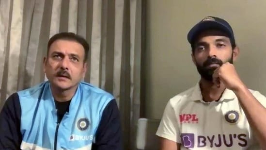 Team India Head Coach Ravi Shastri and Indian Skipper Ajinkya Rahane addresses a press conference after winning the test series against Australia, in Brisbane on Tuesday. ((ANI Photo)) Team India Head Coach Ravi Shastri and Indian Skipper Ajinkya Rahane addresses a press conference after winning the test series against Australia, in Brisbane on Tuesday. ((ANI Photo))