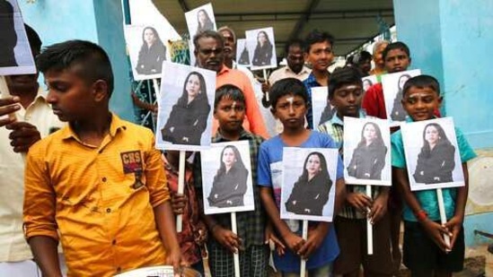 Ahead of the inauguration, special prayers for her success were held at the town temple.(AP) Ahead of the inauguration, special prayers for her success were held at the town temple.(AP)