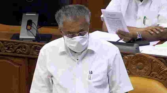 Kerala Chief Minister Pinarayi Vijayan moves resolution against Centre's farm laws in the special session of State Assembly, in Thiruvananthapuram.(ANI)