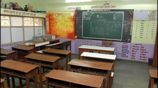 TMC school no 18 at Parabwadi, Thane. (HT PHOTO) TMC school no 18 at Parabwadi, Thane. (HT PHOTO)
