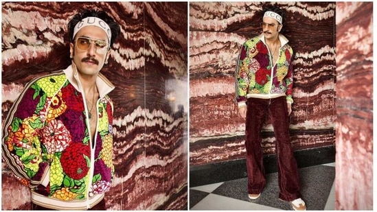 Ranveer Singh in his colourful new outfit. Ranveer Singh in his colourful new outfit.