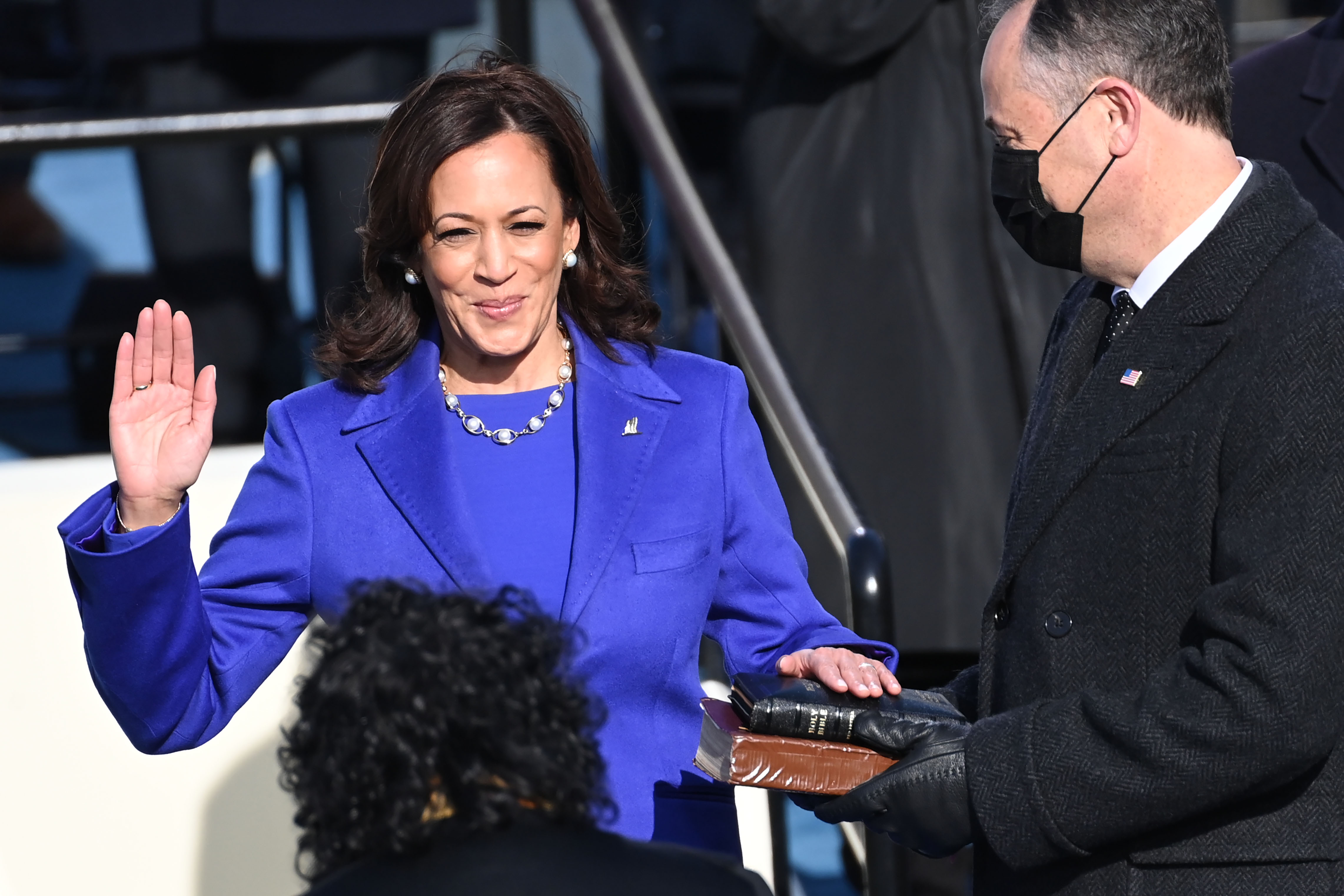 Kamala Harris is sworn in as the 49th US Vice President by Supreme Court Justice Sonia Sotomayor at the US Capitol in Washington, DC. (AP)