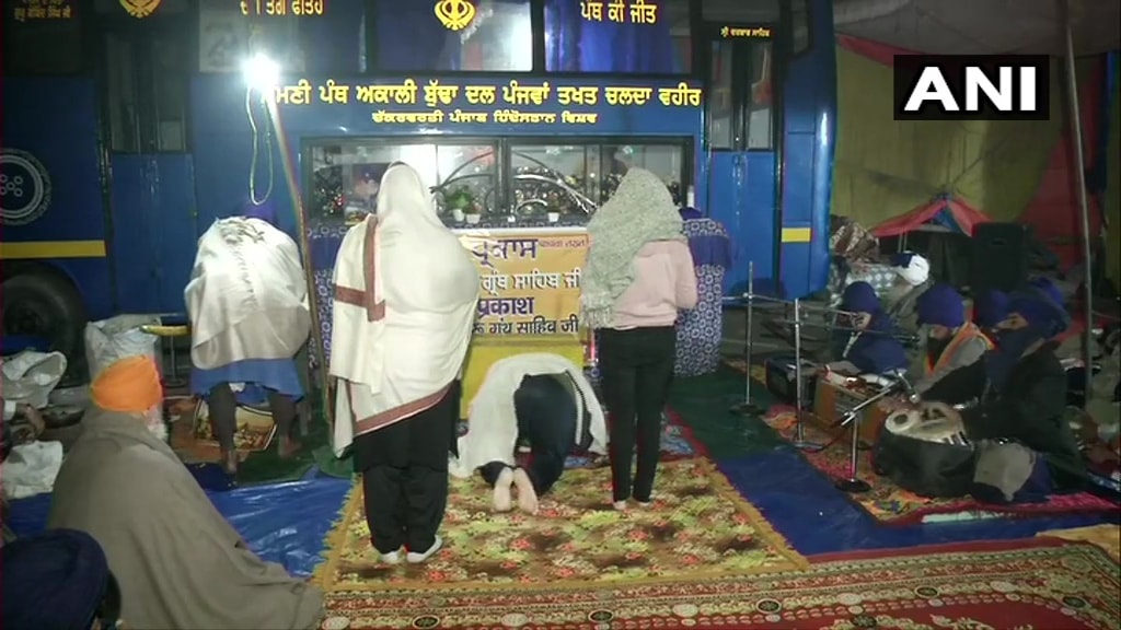 Temporary gurudwara at Singhu border