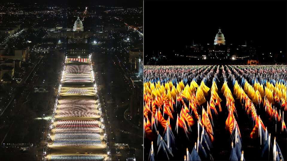National Mall lights up for Americans unable to attend Biden's inauguration (Twitter/kyle_teamjoe)