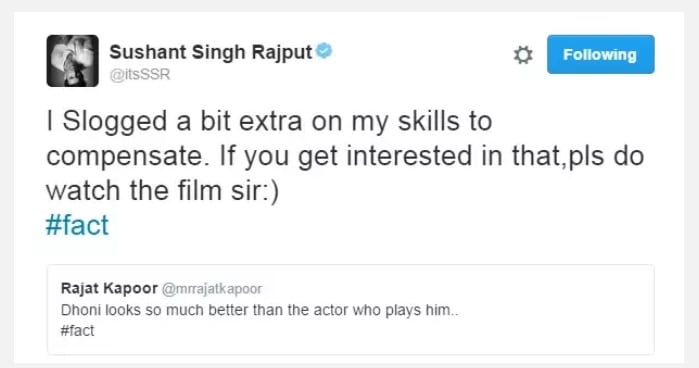 A screengrab of Sushant Singh Rajputs now-deleted tweet. A screengrab of Sushant Singh Rajputs now-deleted tweet.